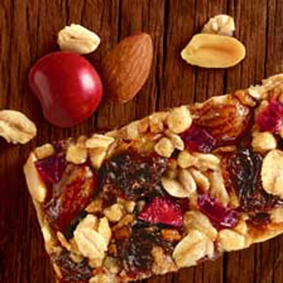 fruit and nuts bar on wood table