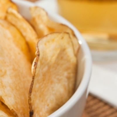 baked potato chips in bowl